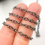 Buy Black Rhodium Sterling Silver Cable Chain